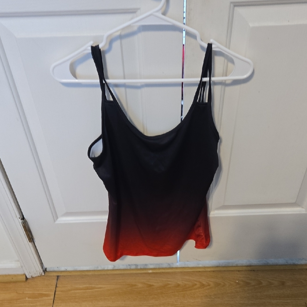 Women's Ombre Black to Red Tank Top